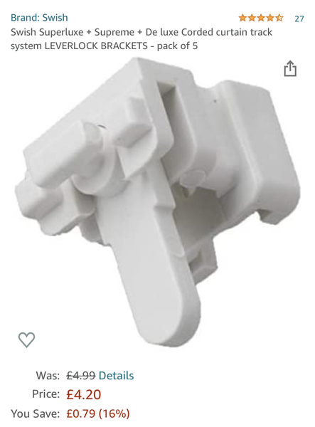Swish curtain track fixtures