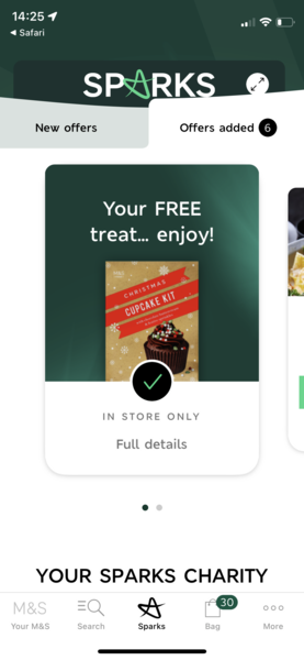 M&S Sparks card
