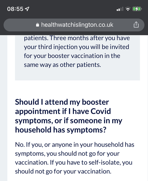 DP positive - can I still have my booster tomorrow