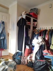 Help, tell me to start de-cluttering.  I have black bags, I have a cloth skip