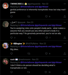 Evidence of TRA /Gender Idealogue Homophobia