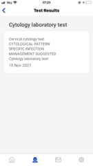 Smear test results Nov 21