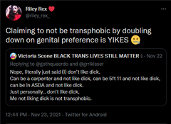 Evidence of TRA /Gender Idealogue Homophobia