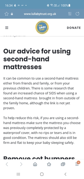 Advice re cot mattress for second baby
