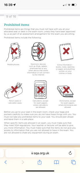 Invigilation - clocks, watches and timekeeping