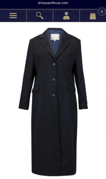 Navy blue cashmere coat