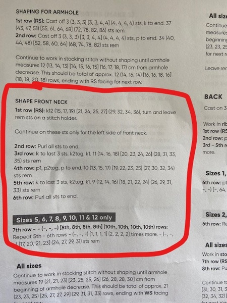 KNITTING HELP - This bloody jumper pattern makes no sense!