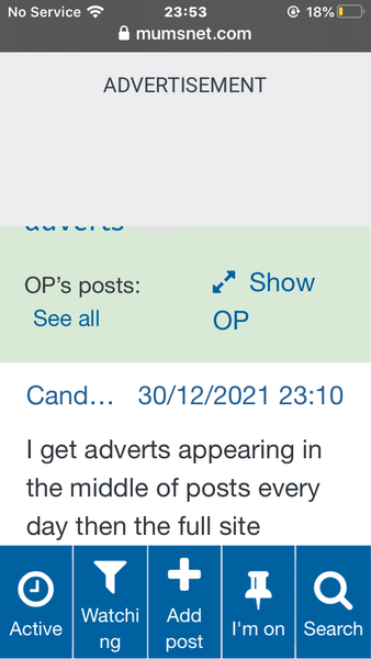 Can't scroll past some adverts