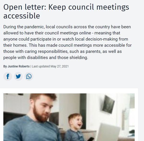 Update and new action: keep council meetings accessible