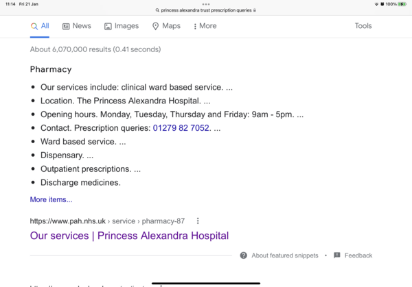 Invoice for prescriptions from an a and e visit