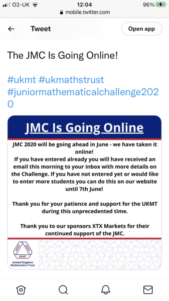2019 UKMT junior maths challenge