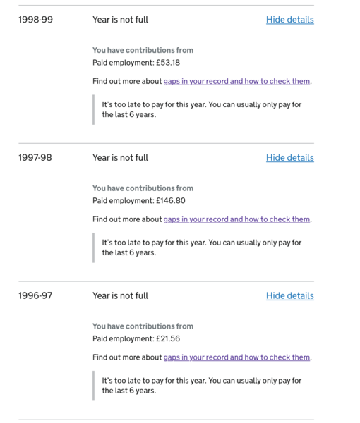 National Insurance underpaid 20 years ago