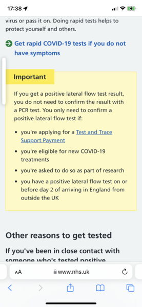 still need to confirm LFT positive with a PCR test?