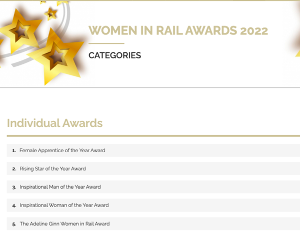 Women in Rail Awards 2022