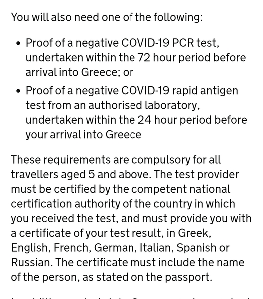 Rapid antigen test for travel