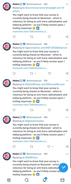 Fair Cop Harry: ' police are making threats against Mumsnet. We are on the case.'