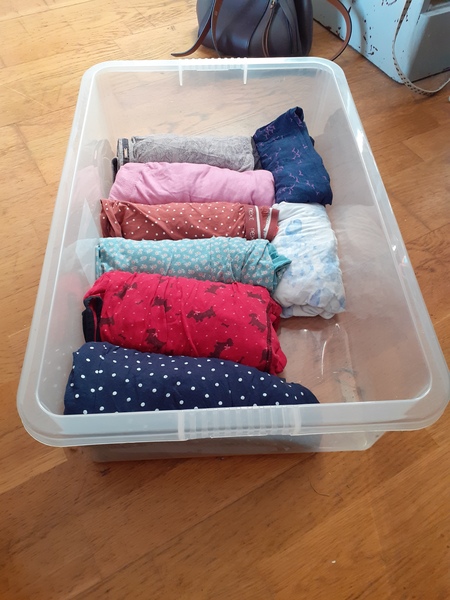 Help, tell me to start de-cluttering.  I have black bags, I have a cloth skip