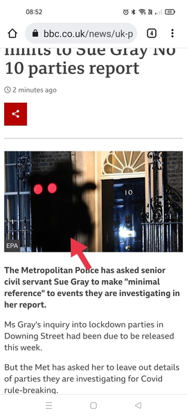 Weird shadow beast outside 10 Downing Street