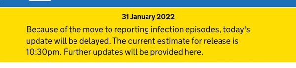 Data, Stats and Daily Numbers started 18th January 2022