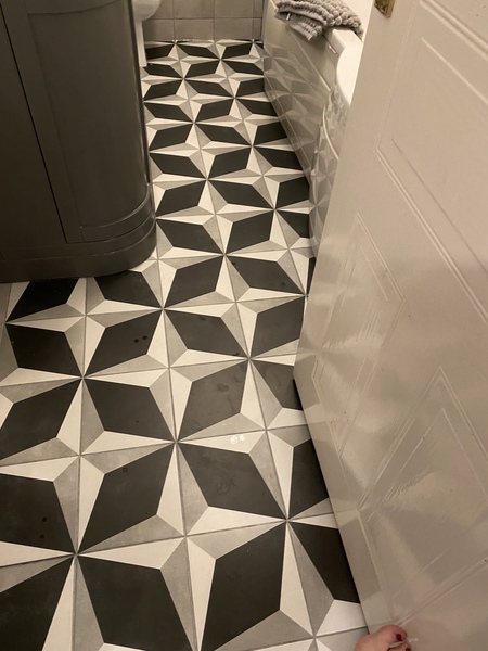 Monochrome tiles and grout