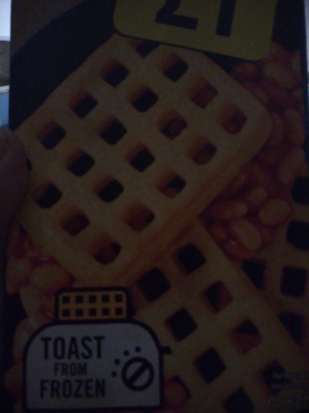 Frozen potato waffles in the toaster!