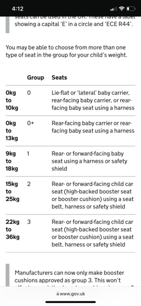 Forward facing car seat at 4 years old.