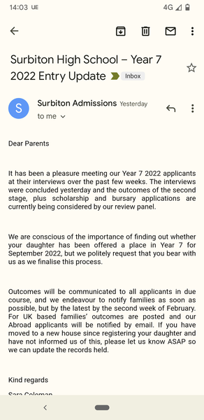 SW London Girls' Private & Grammar - applying for year 7 in 2022