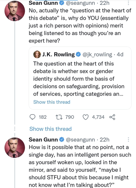 Sean Gunn tells JKR to STFU 😡