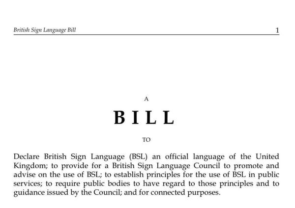 British Sign Language Bill passes second reading...