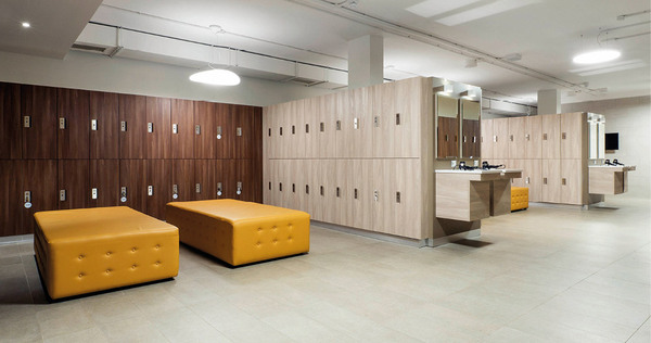 Man cleaner in women changing rooms