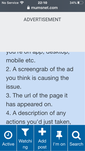 Can't scroll past some adverts