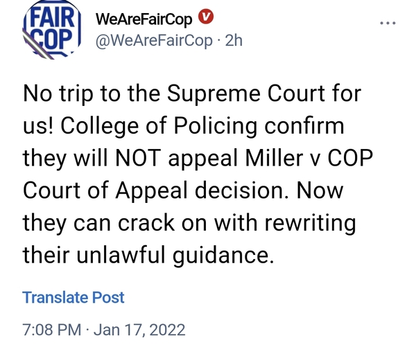 Fair Cop Harry: ' police are making threats against Mumsnet. We are on the case.'