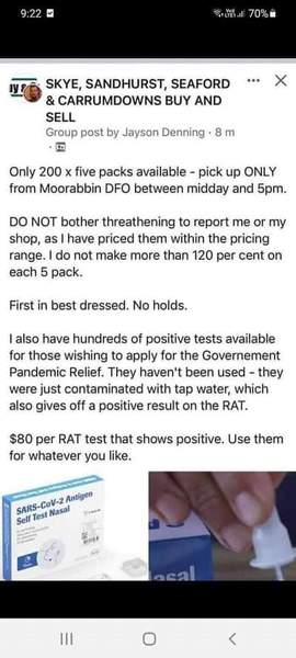 The actual cost of a LFT could be £8 each