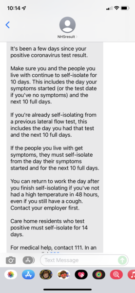 Old asymptomatic isolation rules before January 11 change