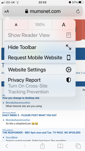 How you change to desktop site