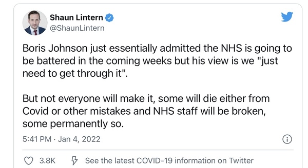 Borris heading news conference tonight at 5, do we think new restrictions coming?