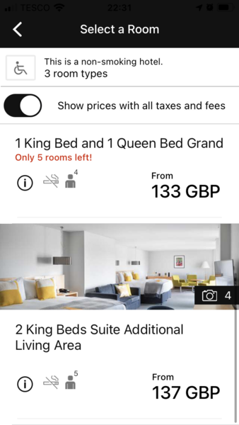 To want a UK hotel room which sleeps a family of five