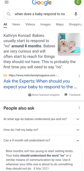 8 month old doesn't respond to name or 'No'