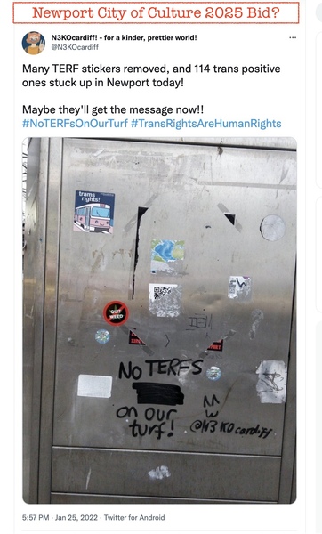 Jennifer Swayne arrested for stickering.
