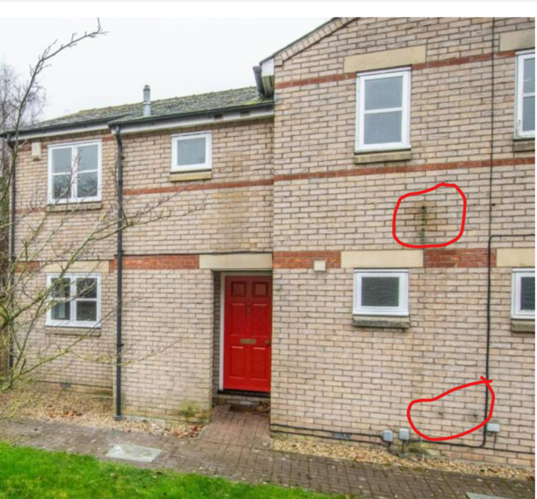 Stains on outside of property