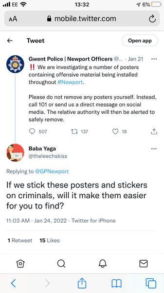 Jennifer Swayne arrested for stickering.