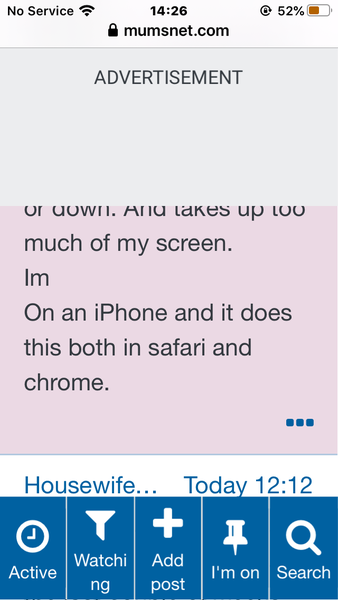 Can't scroll past some adverts