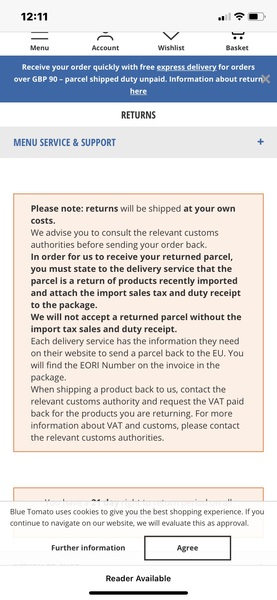 How to return goods to EU?😭 clueless
