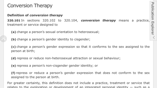 BBC Radio 4 PM today on the bill to ban conversion therapy