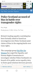 Police Scotland accused of bias in battle over transgender rights