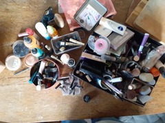 Help, tell me to start de-cluttering.  I have black bags, I have a cloth skip