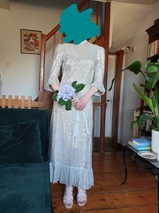 Please style my wedding dress? I have photos of me in it!