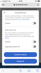 Consent/legitimate interest Reject All button?