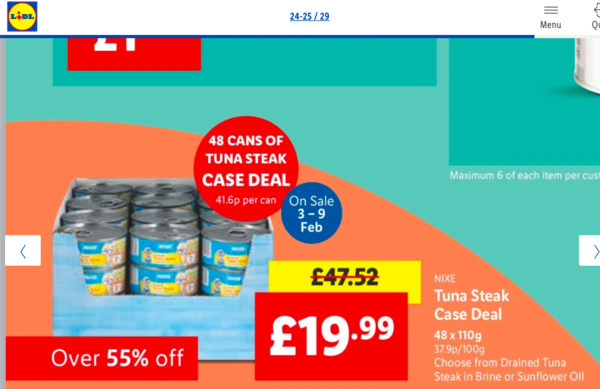Mu parents have bought 48 tins of tuna