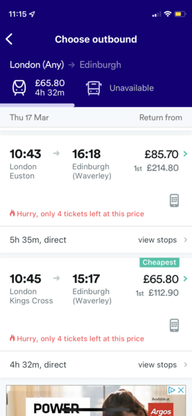 Train fares